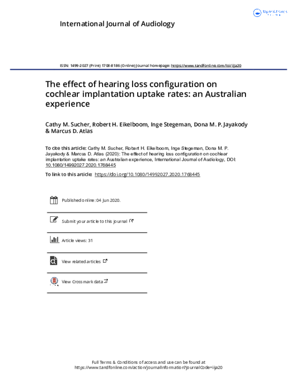 (PDF) The effect of hearing loss configuration on cochlear implantation ...