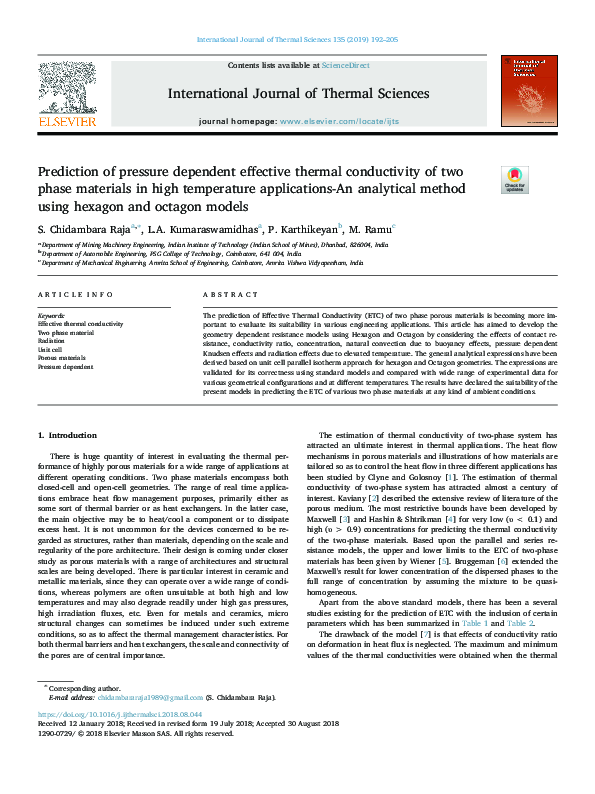 (PDF) Prediction of pressure dependent effective thermal conductivity ...