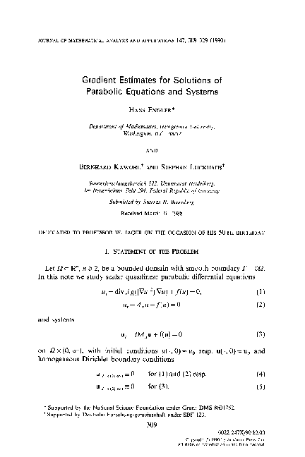 (PDF) Gradient estimates for solutions of parabolic equations and systems