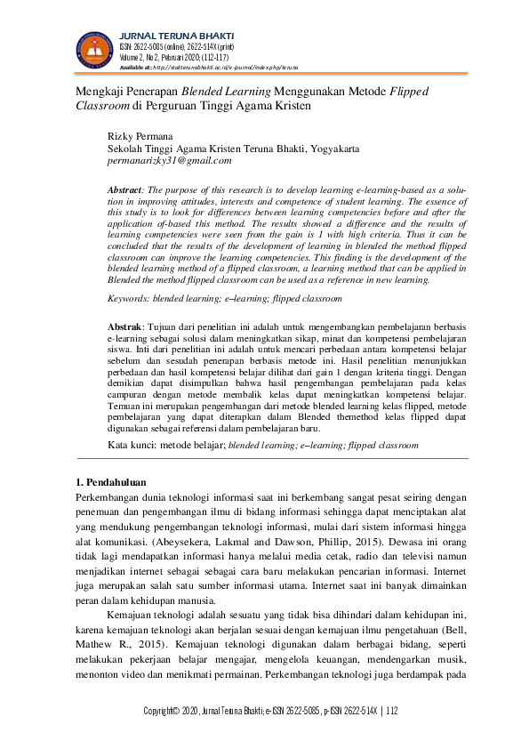 (PDF) Mengkaji Penerapan Blended Learning Menggunakan Metode Flipped ...