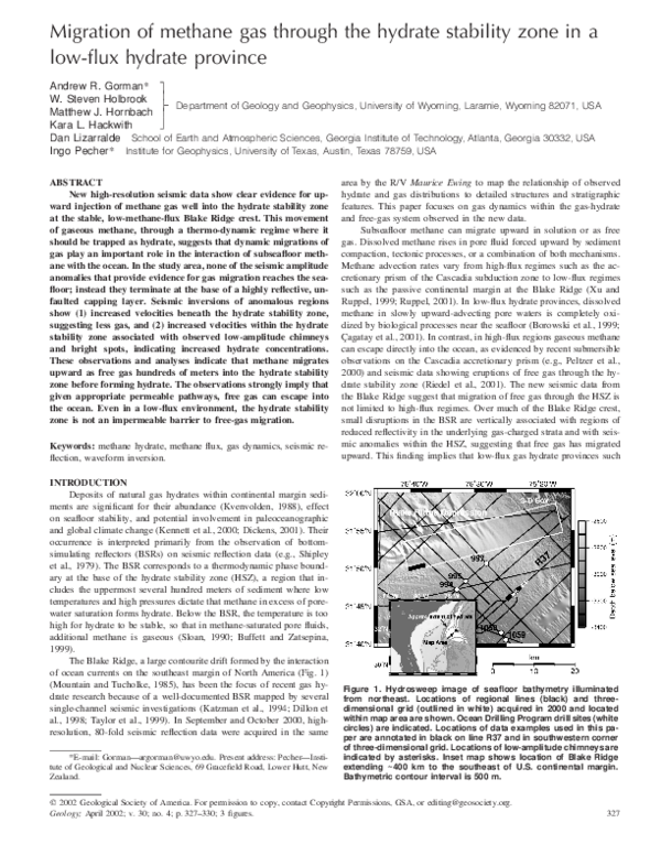 (PDF) Migration of methane gas through the hydrate stability zone in a ...