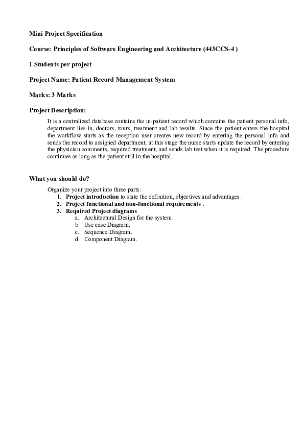 (DOC) Patient Record Management System 1 احمد عسيري Academia.edu