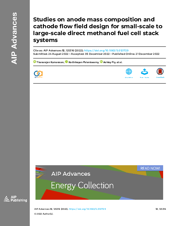  pdf studies on anode mass composition and cathode flow field design