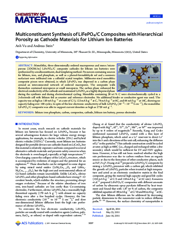 (PDF) Multiconstituent Synthesis of LiFePO4/C Composites with ...