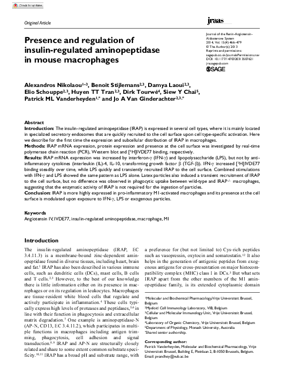 (PDF) Presence and regulation of insulin-regulated aminopeptidase in ...