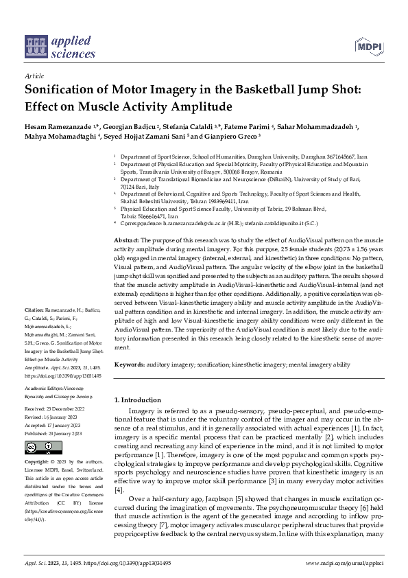 (PDF) Sonification of Motor Imagery in the Basketball Jump Shot: Effect ...