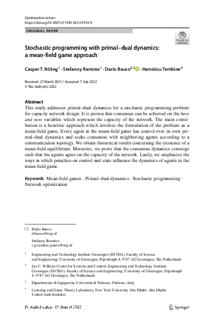 (PDF) Stochastic programming with primal–dual dynamics: a mean-field ...