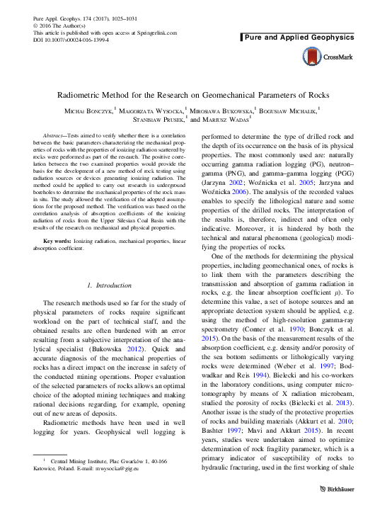(PDF) Radiometric Method for the Research on Geomechanical Parameters ...