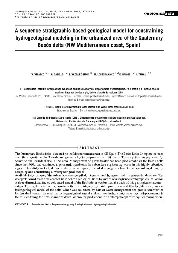 (PDF) A sequence stratigraphic based geological model for constraining ...