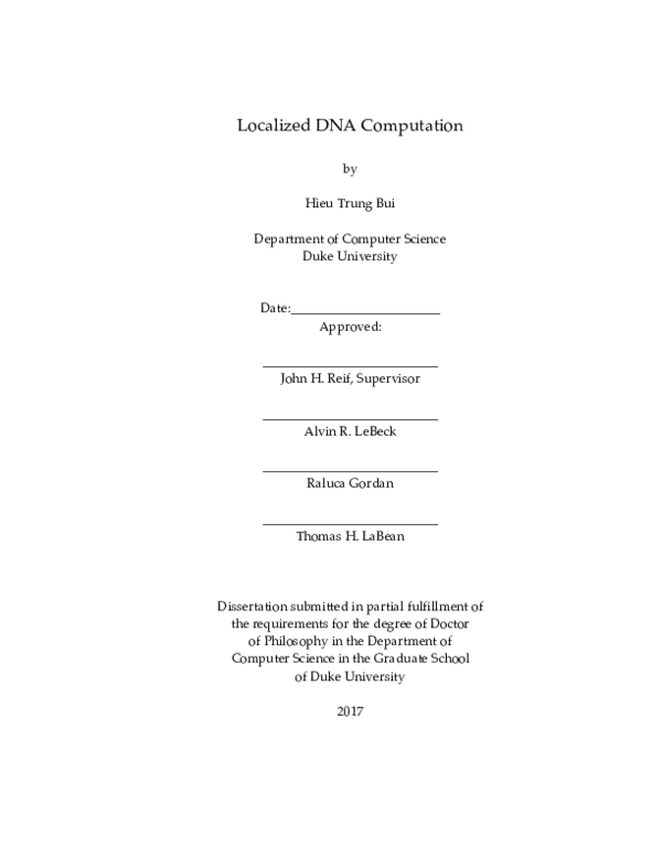 (PDF) Localized DNA Computation