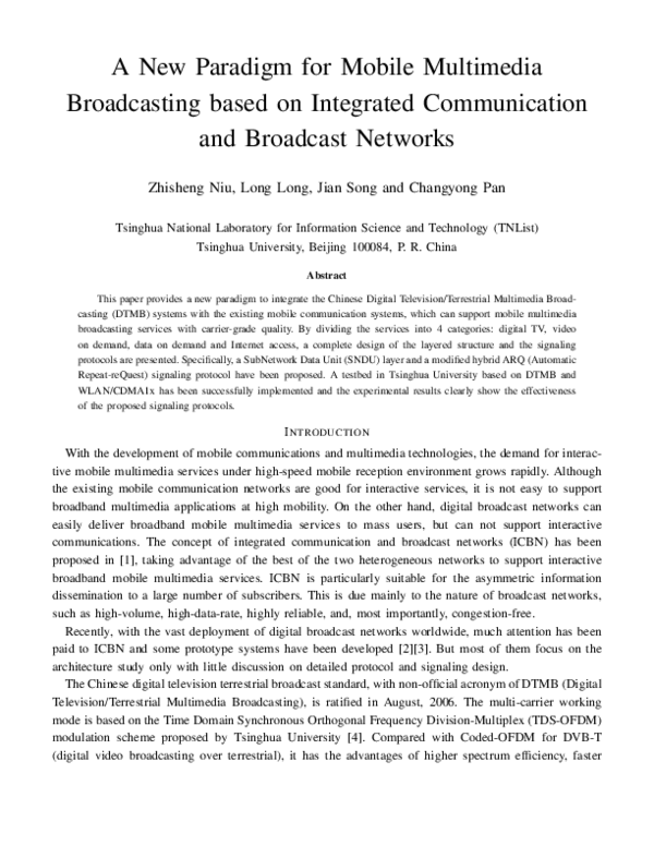(PDF) A New Paradigm for Mobile Multimedia Broadcasting Based on ...