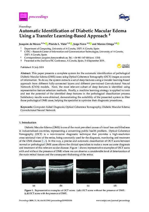 (PDF) Automatic Identification of Diabetic Macular Edema Using a ...