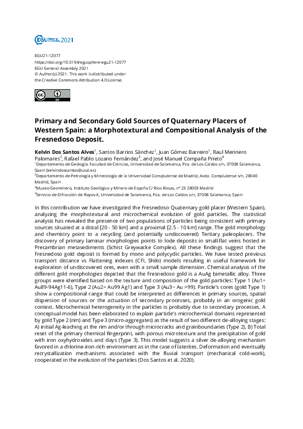 (PDF) Primary and Secondary Gold Sources of Quaternary Placers of ...