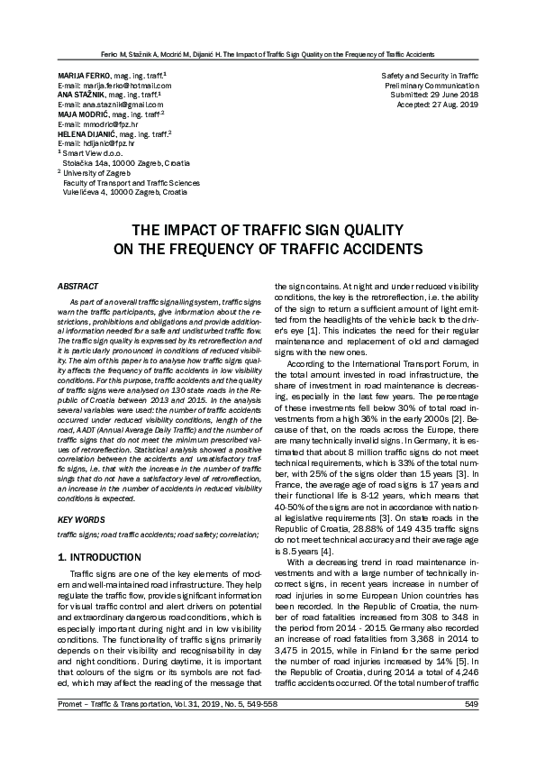 (PDF) The Impact of Traffic Sign Quality on the Frequency of Traffic ...