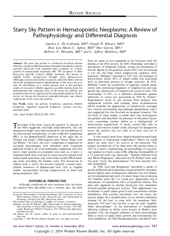 (PDF) Starry Sky Pattern in Hematopoietic Neoplasms: A Review of ...
