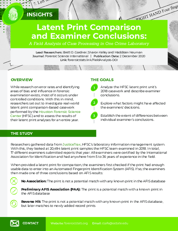 (PDF) Latent print comparison and examiner conclusions: A field ...