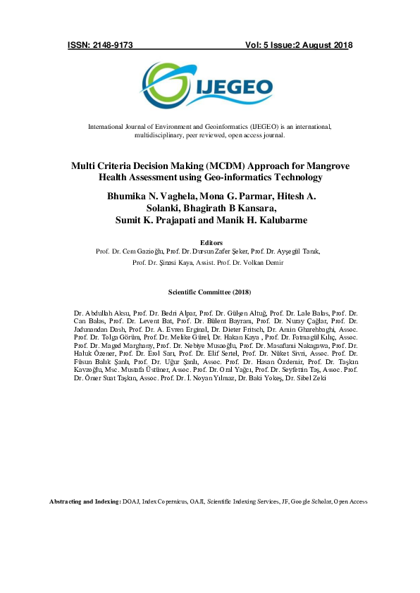 (PDF) Multi Criteria Decision Making (MCDM) Approach for Mangrove ...