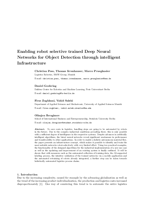 (PDF) Enabling Robot Selective Trained Deep Neural Networks for Object ...