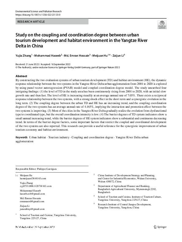 (PDF) Study on the coupling and coordination degree between urban ...