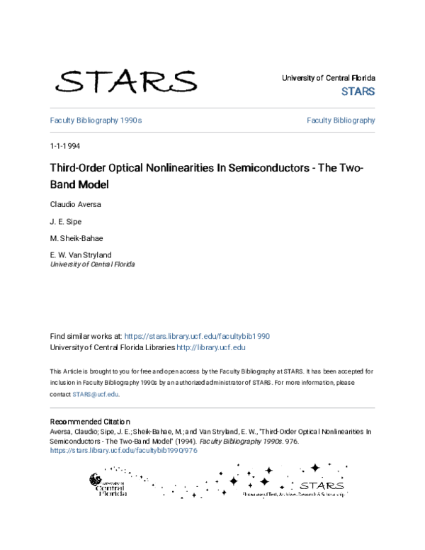 (PDF) Third-order optical nonlinearities in semiconductors: The two ...