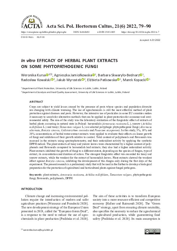 (PDF) In vitro efficacy of herbal plant extracts on some ...