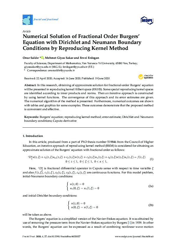 (PDF) Numerical Solution of Fractional Order Burgers’ Equation with ...
