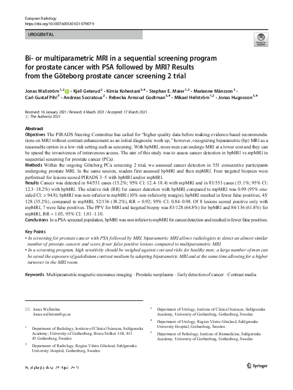 (PDF) Bi- or multiparametric MRI in a sequential screening program for ...