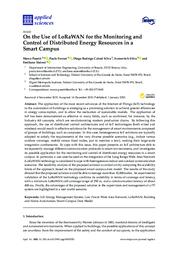 (PDF) On the Use of LoRaWAN for the Monitoring and Control of ...