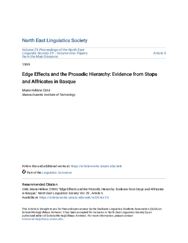 (PDF) Edge Effects and the Prosodic Hierarchy: Evidence from Stops and ...