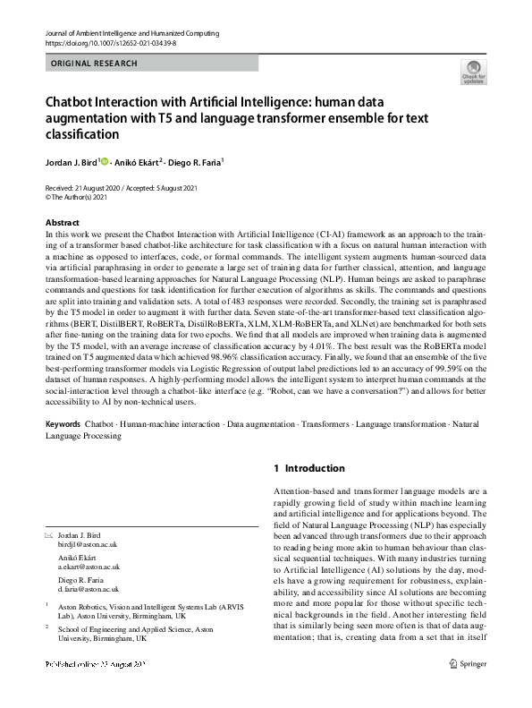 (PDF) Chatbot Interaction with Artificial Intelligence: human data ...