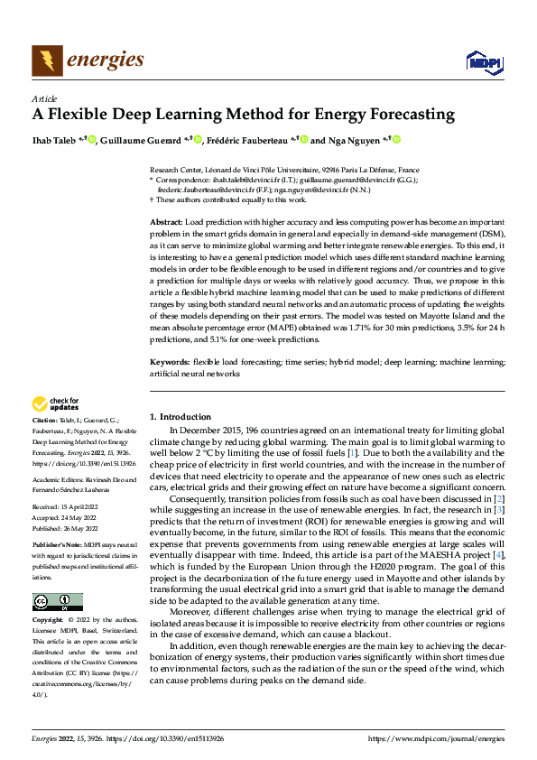 (PDF) A Flexible Deep Learning Method for Energy Forecasting