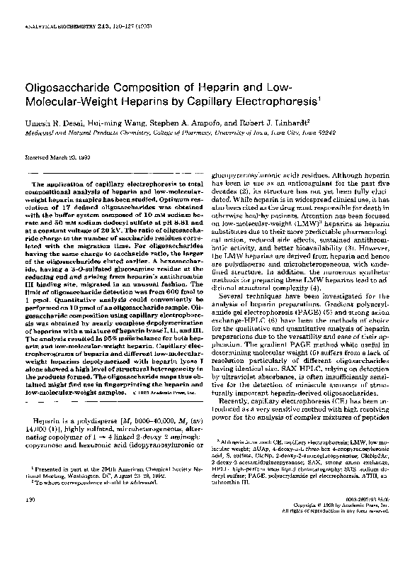 (PDF) Oligosaccharide Composition of Heparin and Low-Molecular-Weight ...