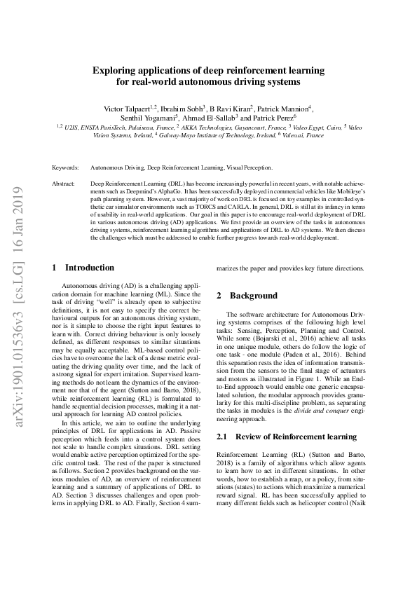 (PDF) Exploring Applications of Deep Reinforcement Learning for Real ...
