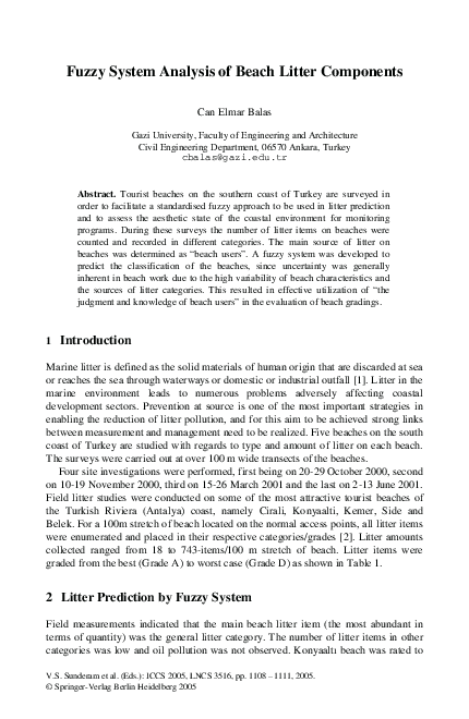 (PDF) Fuzzy System Analysis of Beach Litter Components