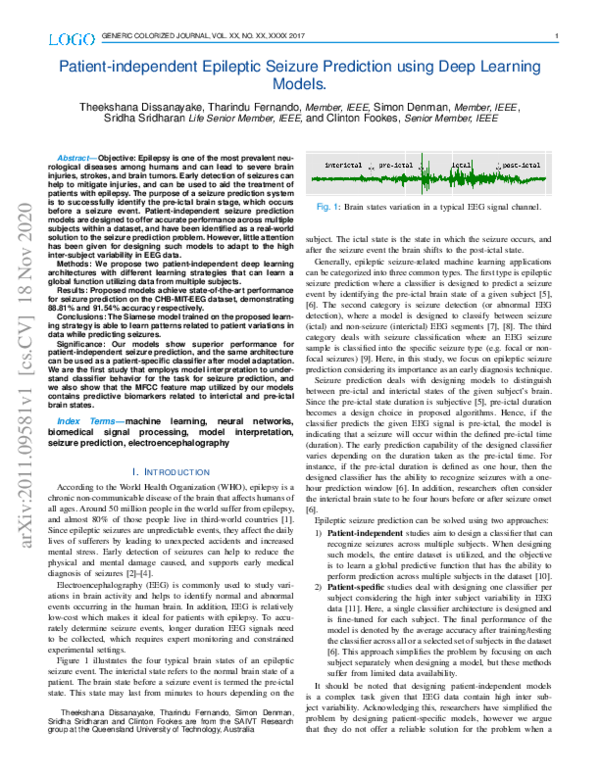 (PDF) Patient-independent Epileptic Seizure Prediction using Deep ...