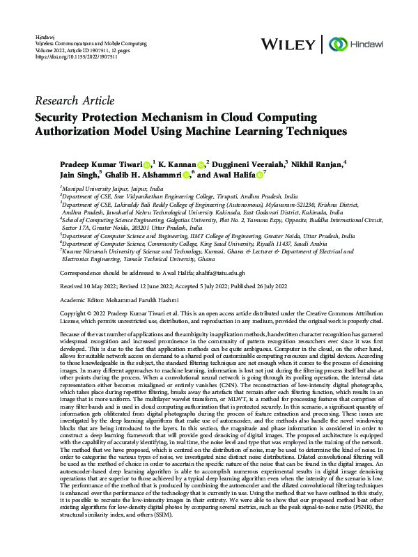 (PDF) Security Protection Mechanism in Cloud Computing Authorization ...