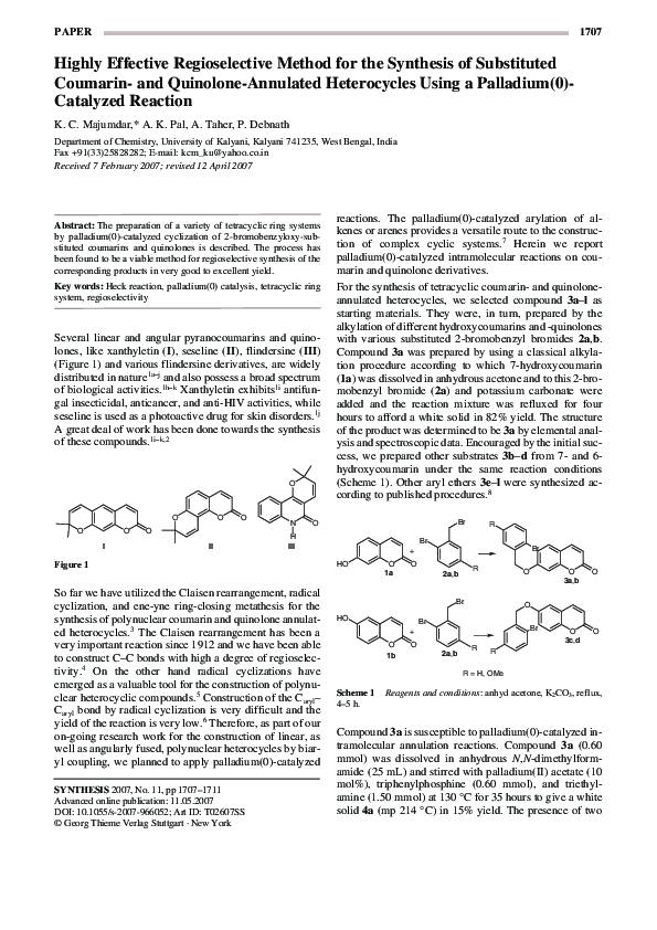 (PDF) Highly Effective Regioselective Method for the Synthesis of ...