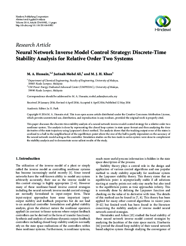 (PDF) Neural Network Inverse Model Control Strategy: Discrete-Time ...