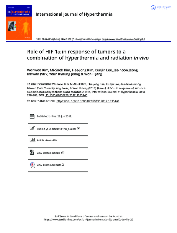 (PDF) Role of HIF-1α in response of tumors to a combination of ...