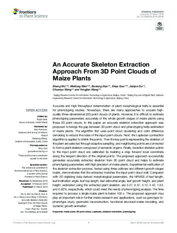 (PDF) An Accurate Skeleton Extraction Approach From 3D Point Clouds of ...