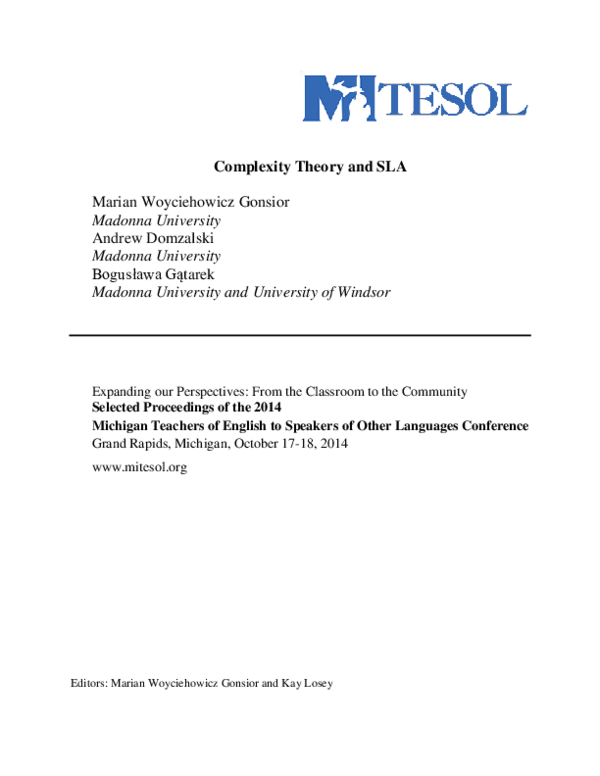 (PDF) Complexity Theory and SLA