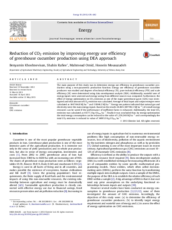 (PDF) Reduction of CO2 emission by improving energy use efficiency of ...