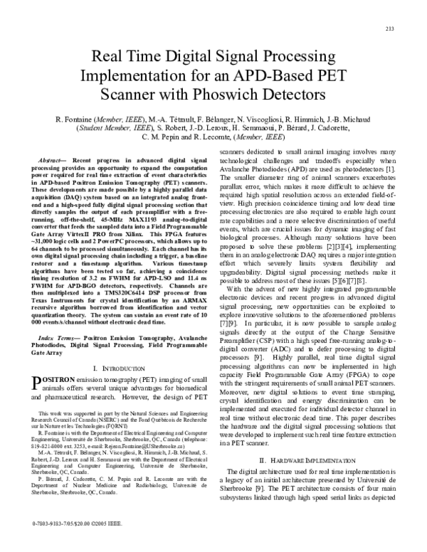(PDF) Real time digital signal processing implementation for an APD ...