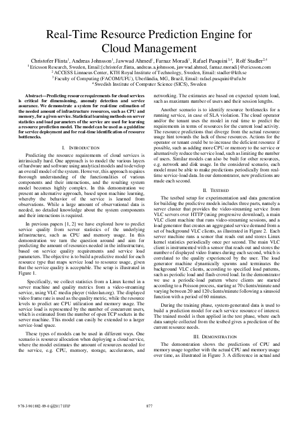(PDF) Real-time resource prediction engine for cloud management ...