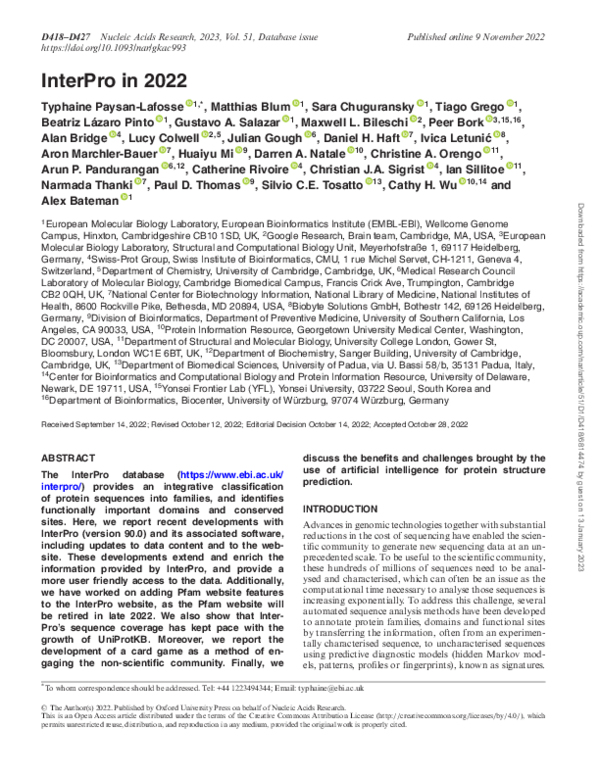 (PDF) InterPro in 2022