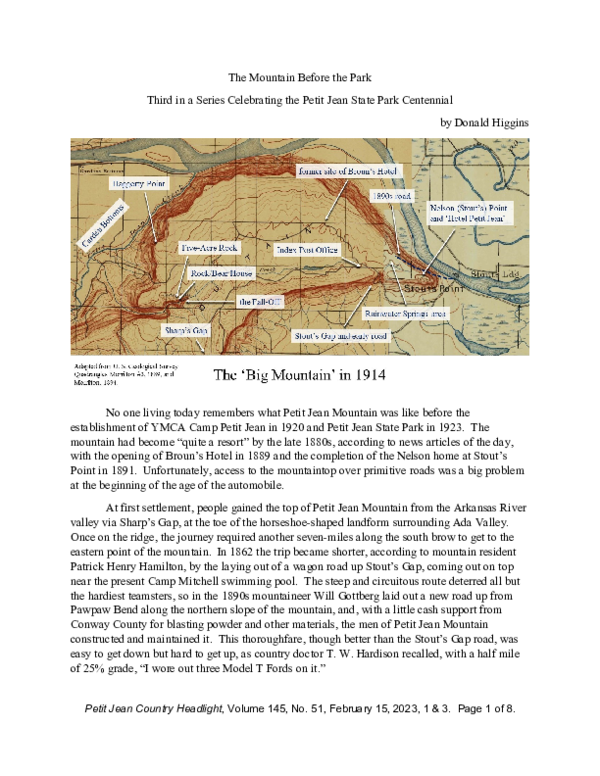 (PDF) Petit Jean Mountain Before the Park Don Higgins Academia.edu
