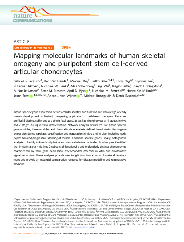 (PDF) Mapping molecular landmarks of human skeletal ontogeny and ...