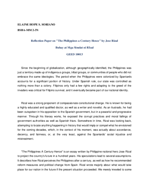 (PDF) Reflection Paper on 