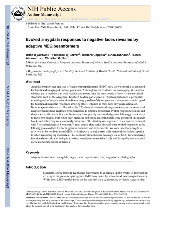 (PDF) Evoked amygdala responses to negative faces revealed by adaptive ...