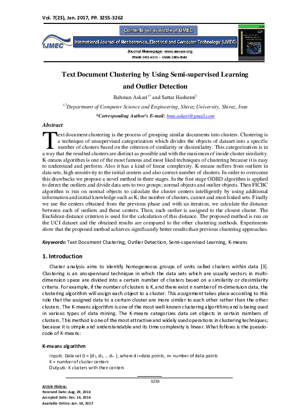 (PDF) Text Document Clustering by Using Semi-supervised Learning and ...